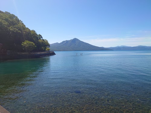 Shikotsu Lake Glass boat for sightseeing on the lake